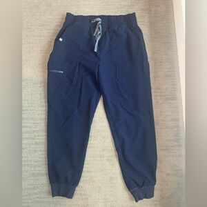 Figs High Waisted Zamora Jogger Scrub Pants, Navy, Large/Petite